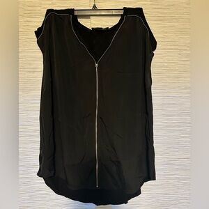 Rock & Republic Mixed Media Zip-Front Women's Top